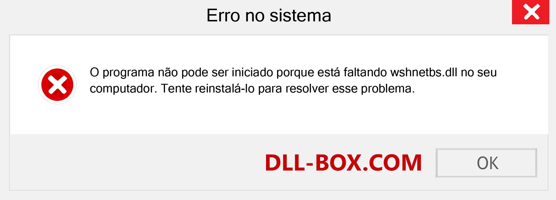 Arquivo wshnetbs.dll ausente ?. Download para Windows 7, 8, 10 - Correção de erro ausente wshnetbs dll no Windows, fotos, imagens